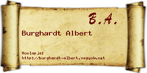 Burghardt Albert névjegykártya
