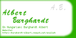 albert burghardt business card